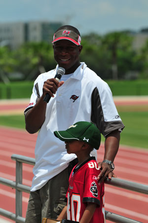 Tampa Bay Buccaneers head coach Raheem Morris 2009 LFG Football Camp